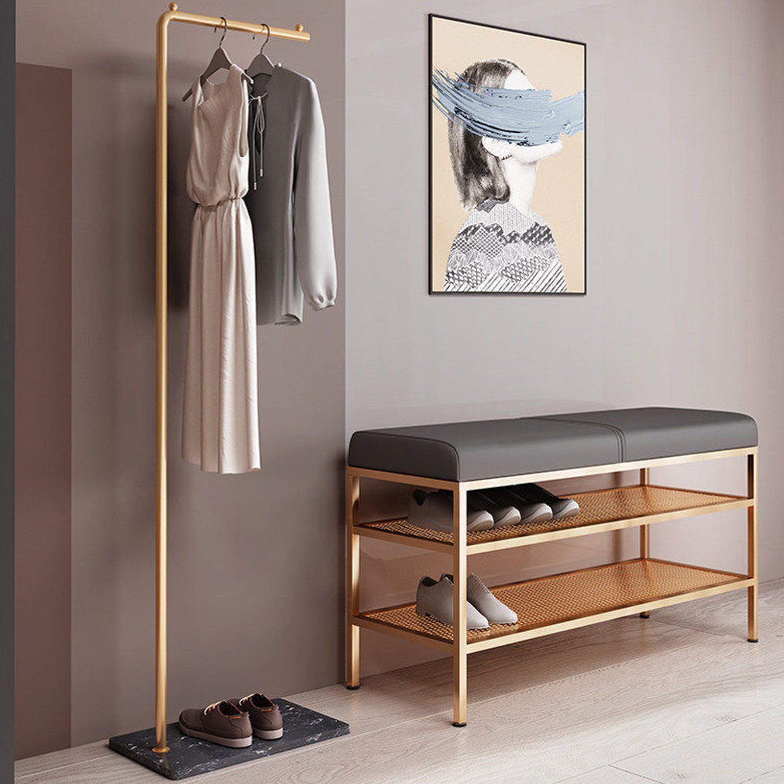 Modern Design Living Room Metal Hanging Clothes Stand Coat Rack  Clothes Hanger Hat Coat Rack