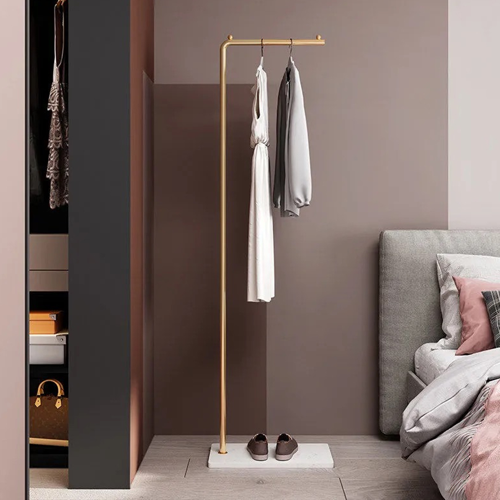 Modern Design Living Room Metal Hanging Clothes Stand Coat Rack  Clothes Hanger Hat Coat Rack