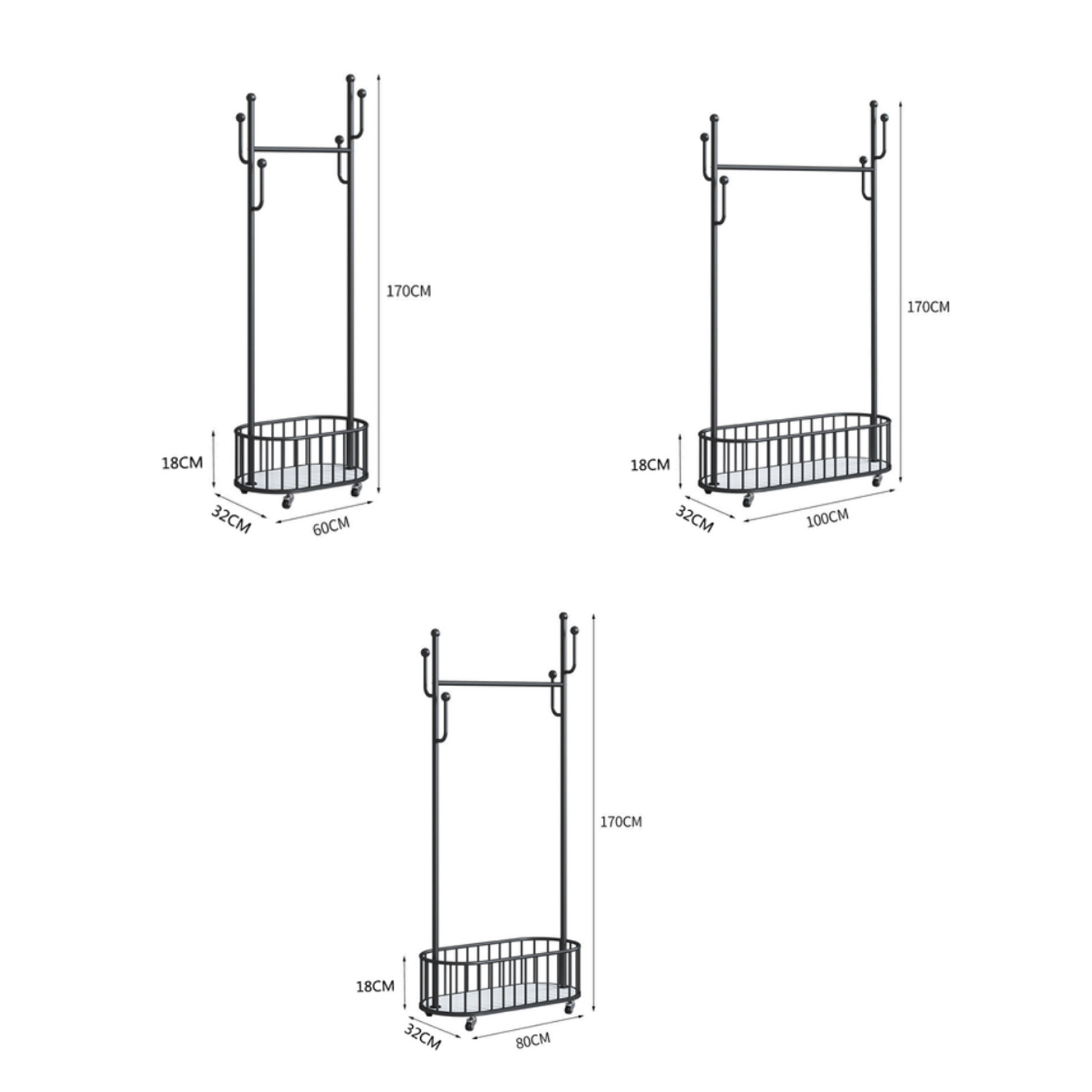 Wheeled Removable Coat Rack Bedroom floor Hanger Light Luxury Home Living Room Clothes Storage Shelf Coat Rack