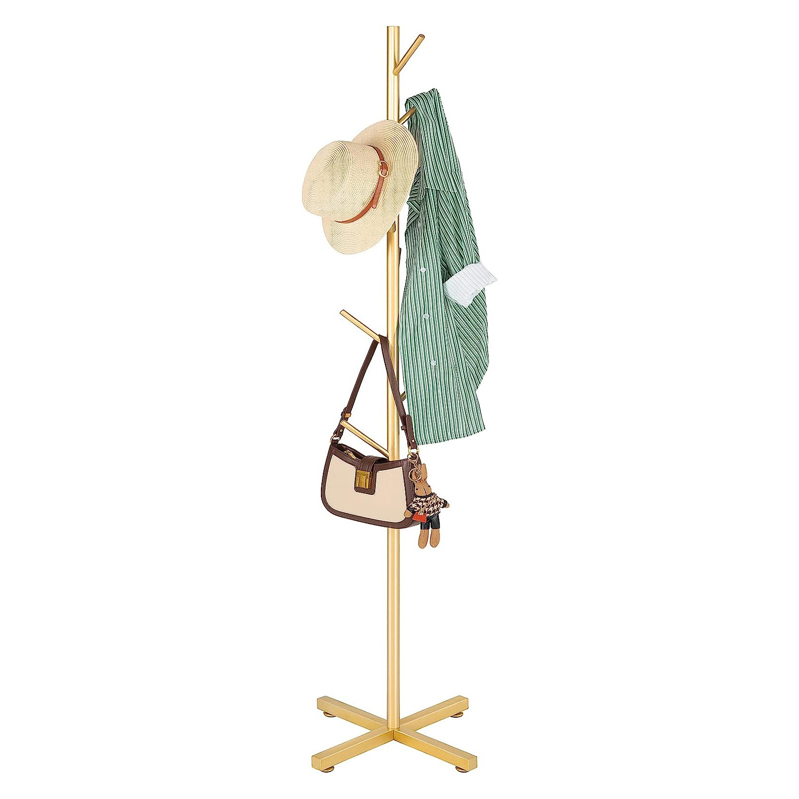 Metal Coat Rack Freestanding with 8 Hooks Coat Rack Stand Easy to Assemble Coat Tree Suitable for Hanging Clothes