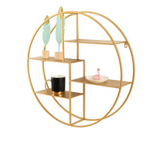 Modern Decorative Metal Floating Shelves Round Metal Wall Mount Display Organizer Holder Store and Show Off Small Collectibles