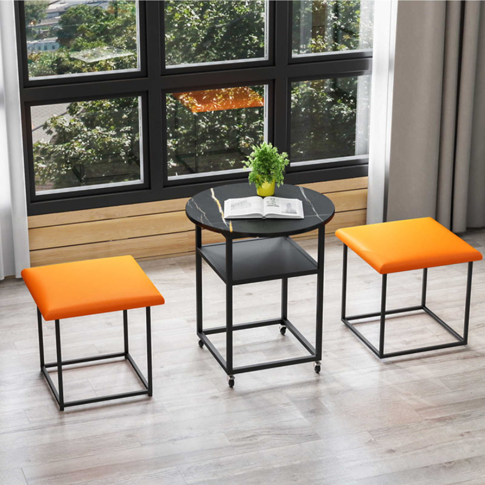 Removable Rock Board Table and Chair Combination Rubik's Cube Stool Square Family Home Small Family Sofa Changes Shoe Bench