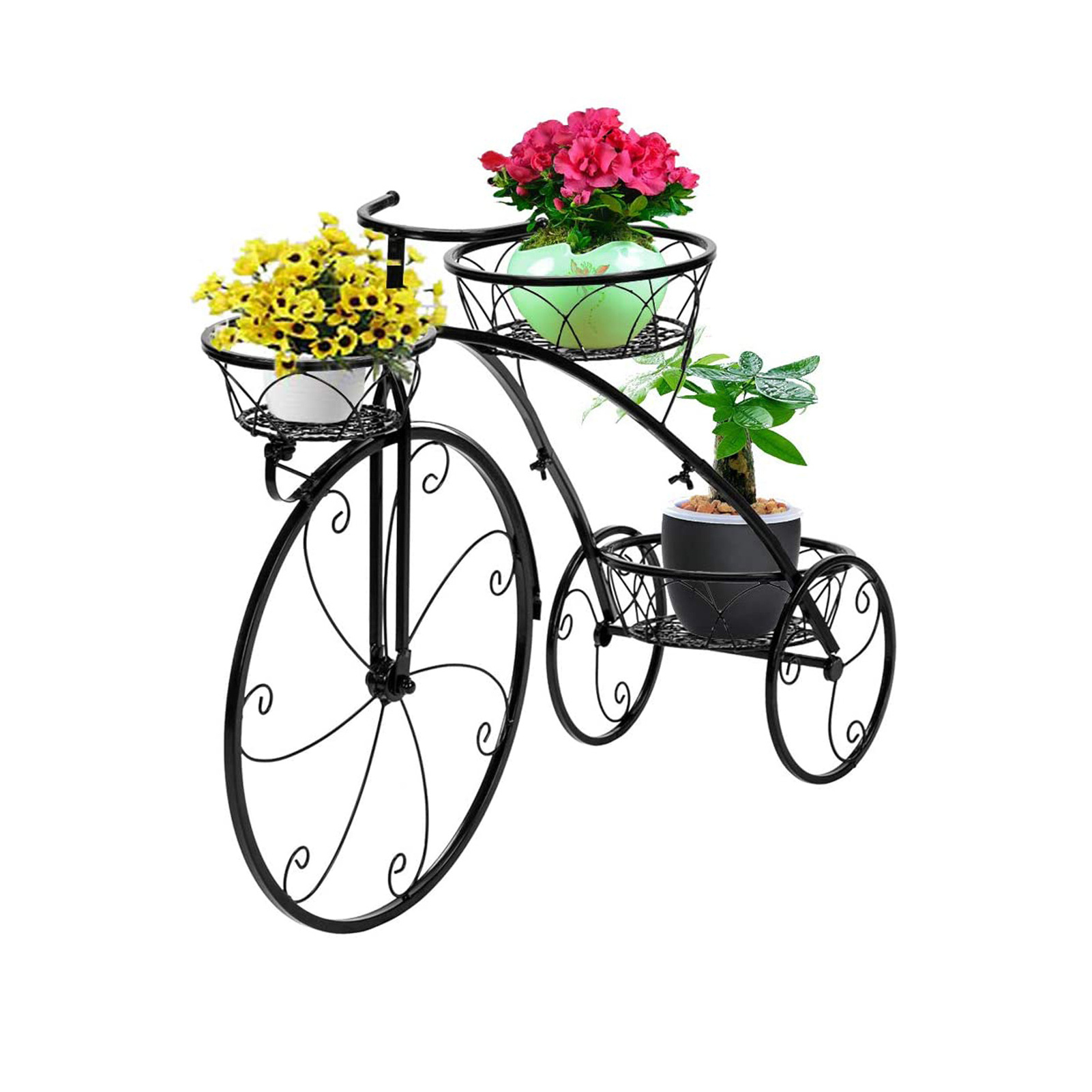 Tricycle Plant Stand,Flower Plant Stand,Flower Pot Cart Holder Patio Stand Holder Outdoor Displaying Plants Flowers