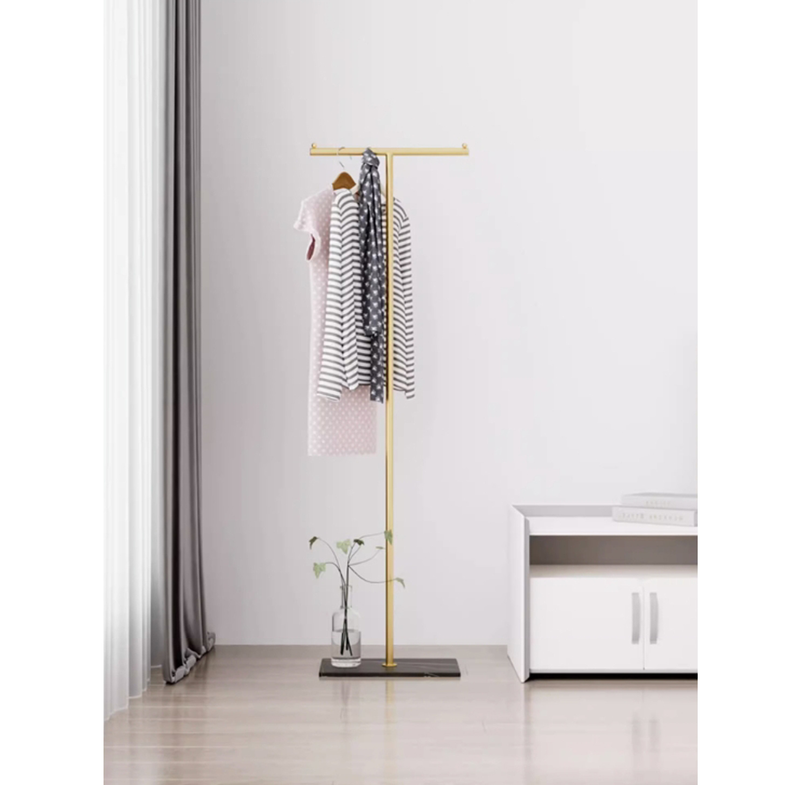 New Type Top Sale Luxury Standing Marble Base Clothes Hanger Hat Coat Rack