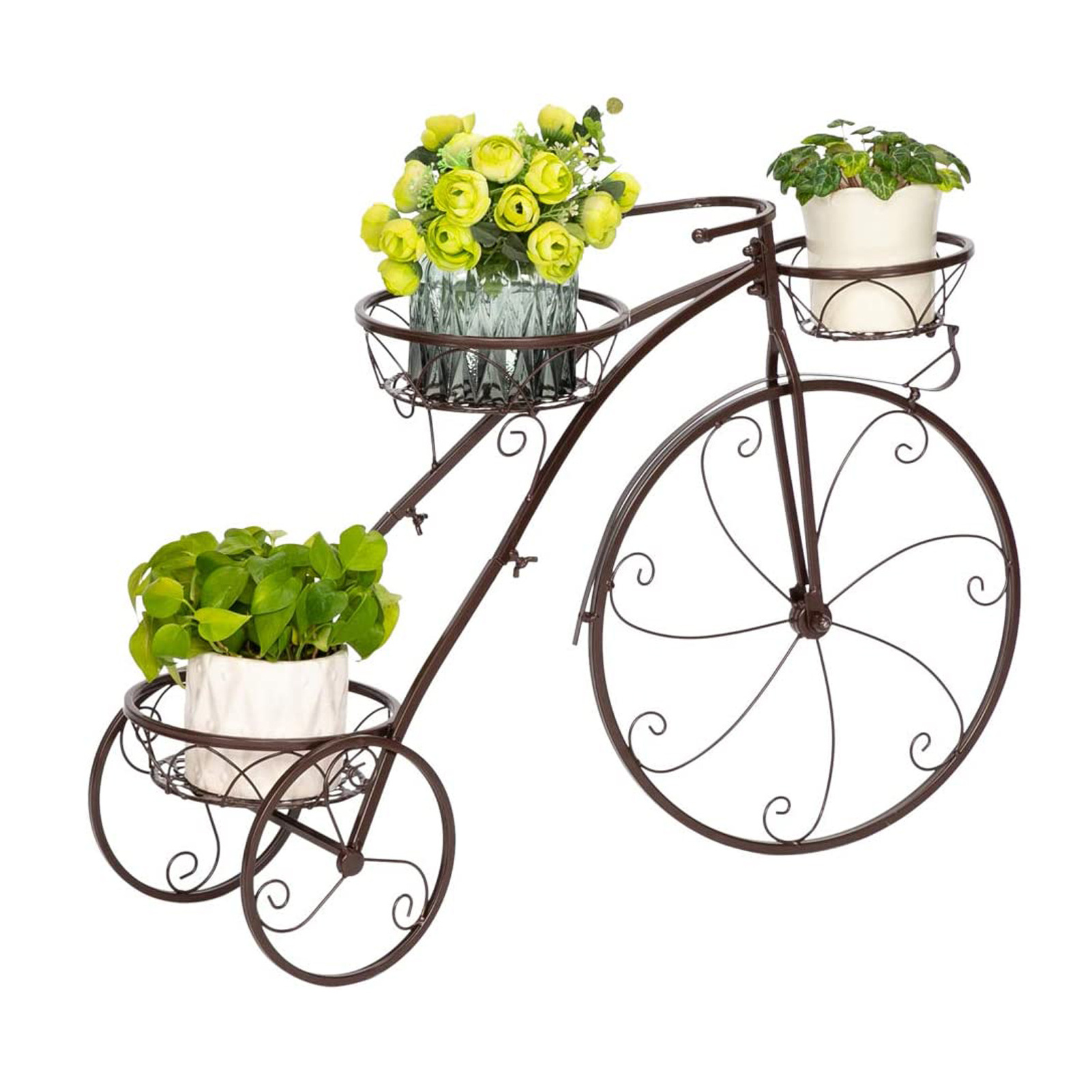 Tricycle Plant Stand,Flower Plant Stand,Flower Pot Cart Holder Patio Stand Holder Outdoor Displaying Plants Flowers