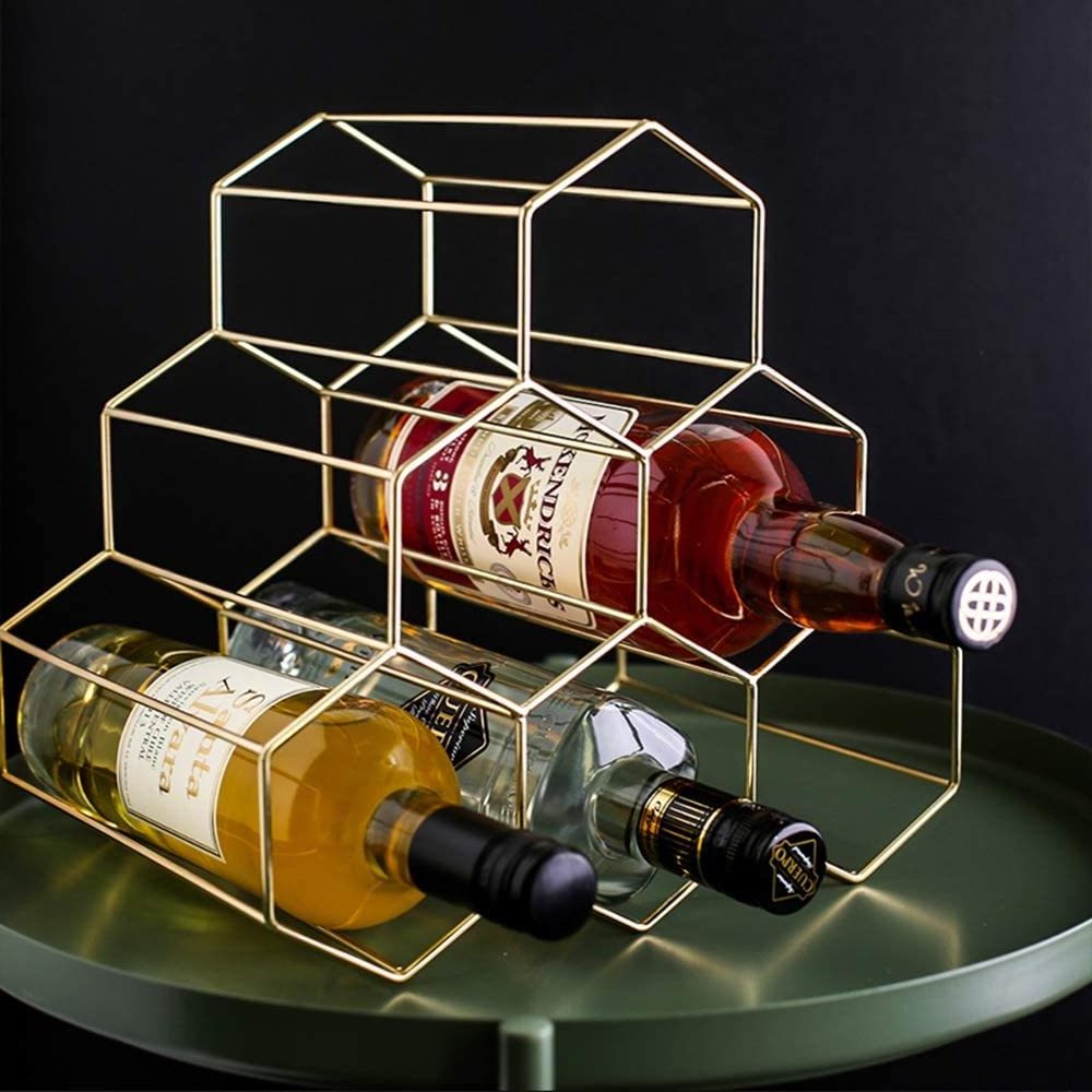 Metal Wine Rack Freestanding,Tabletop Wine Rack Holder,Countertop Wine Bottle Holder for Wine Cellar Bar Cabinet