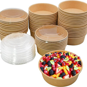 1000ml Eco Friendly Noodle Soup Salad Bowl kraft paper Disposable Serving Bowl with Lid best selling products 2024