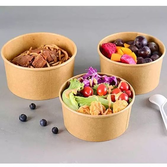 1000ml Eco Friendly Noodle Soup Salad Bowl kraft paper Disposable Serving Bowl with Lid best selling products 2024