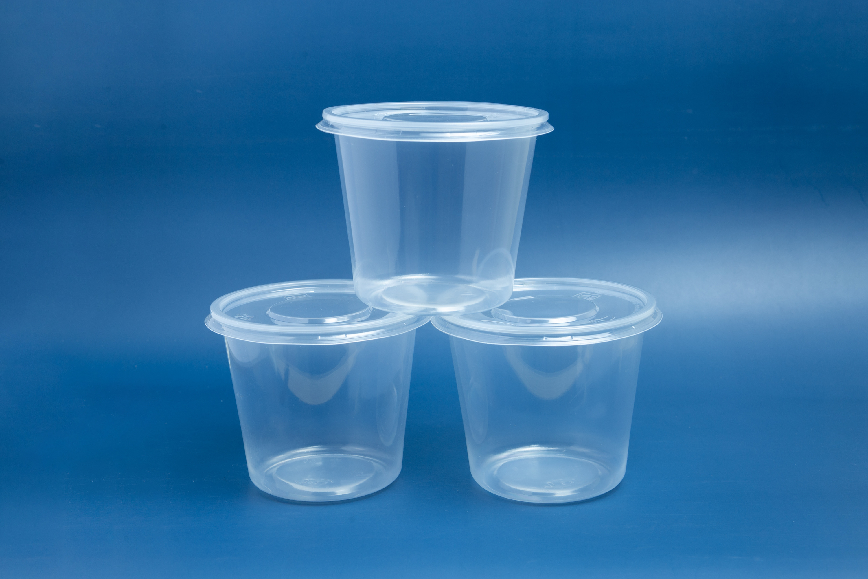 Clear Soup bowl Container with lid round shape pp plastic Microwavable take away food container for restaurants