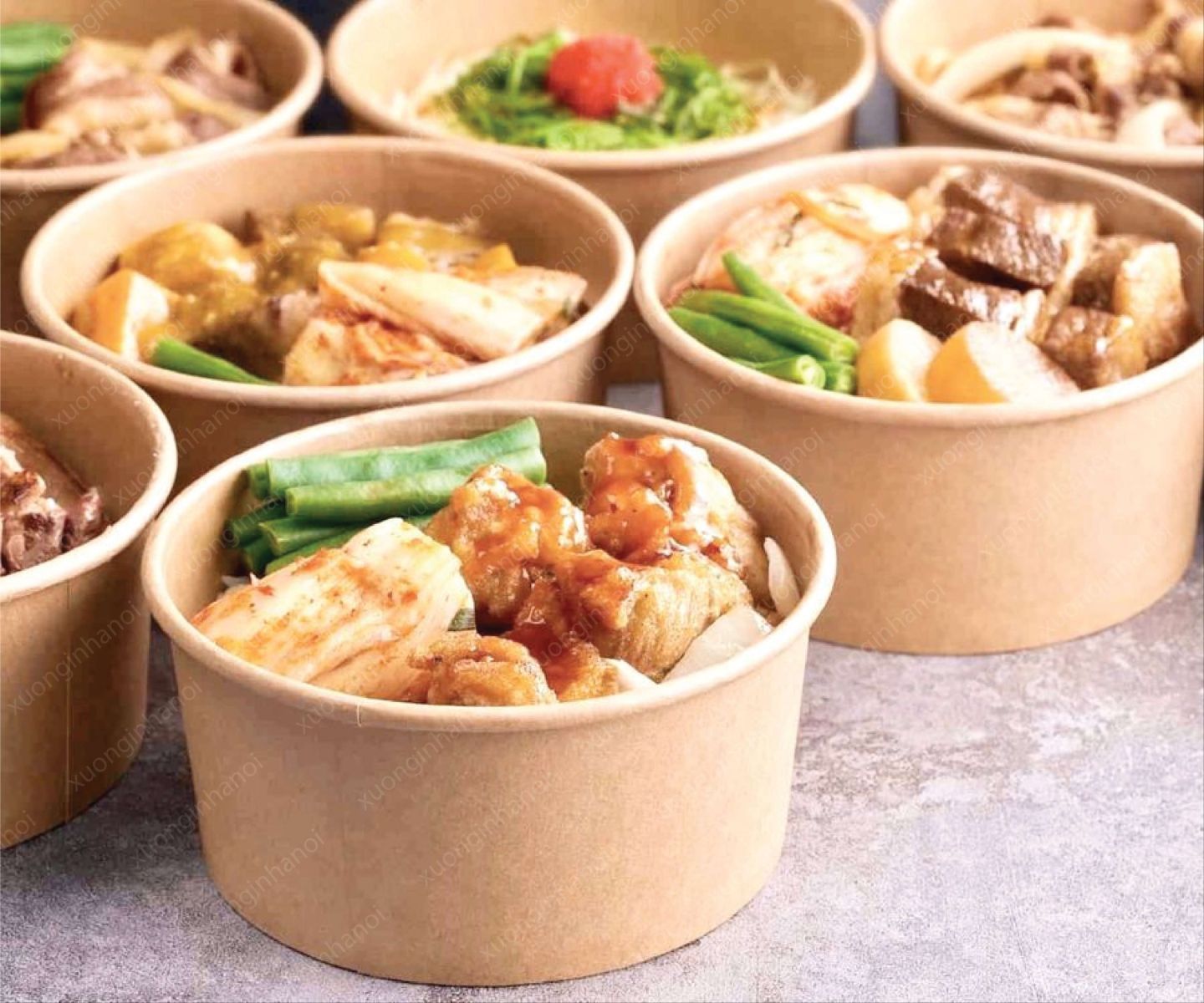 1000ml Eco Friendly Noodle Soup Salad Bowl kraft paper Disposable Serving Bowl with Lid best selling products 2024