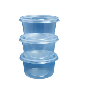 Clear Soup bowl Container with lid round shape pp plastic Microwavable take away food container for restaurants