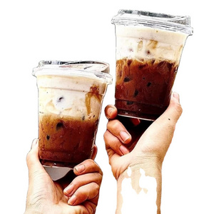 Coffee Mug Disposable Plastic Bubble Tea Cup PP Cup Coffee Milk Tea Ice Cups Wholesale Low Price best selling in amazon