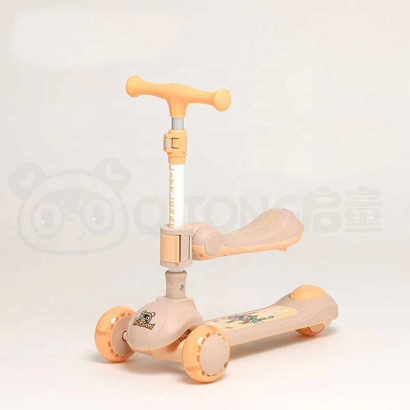 EU warehouse portable kids kick scooter push electric luminous wheel boys girls gift baby skateboard for child E foot scooter