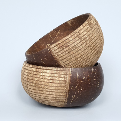 Eco Friendly Natural  Hand Art Carvng Coconut Shell Bowl Organic Half Bulk Wholesale Raw Coconut Shell For Sale