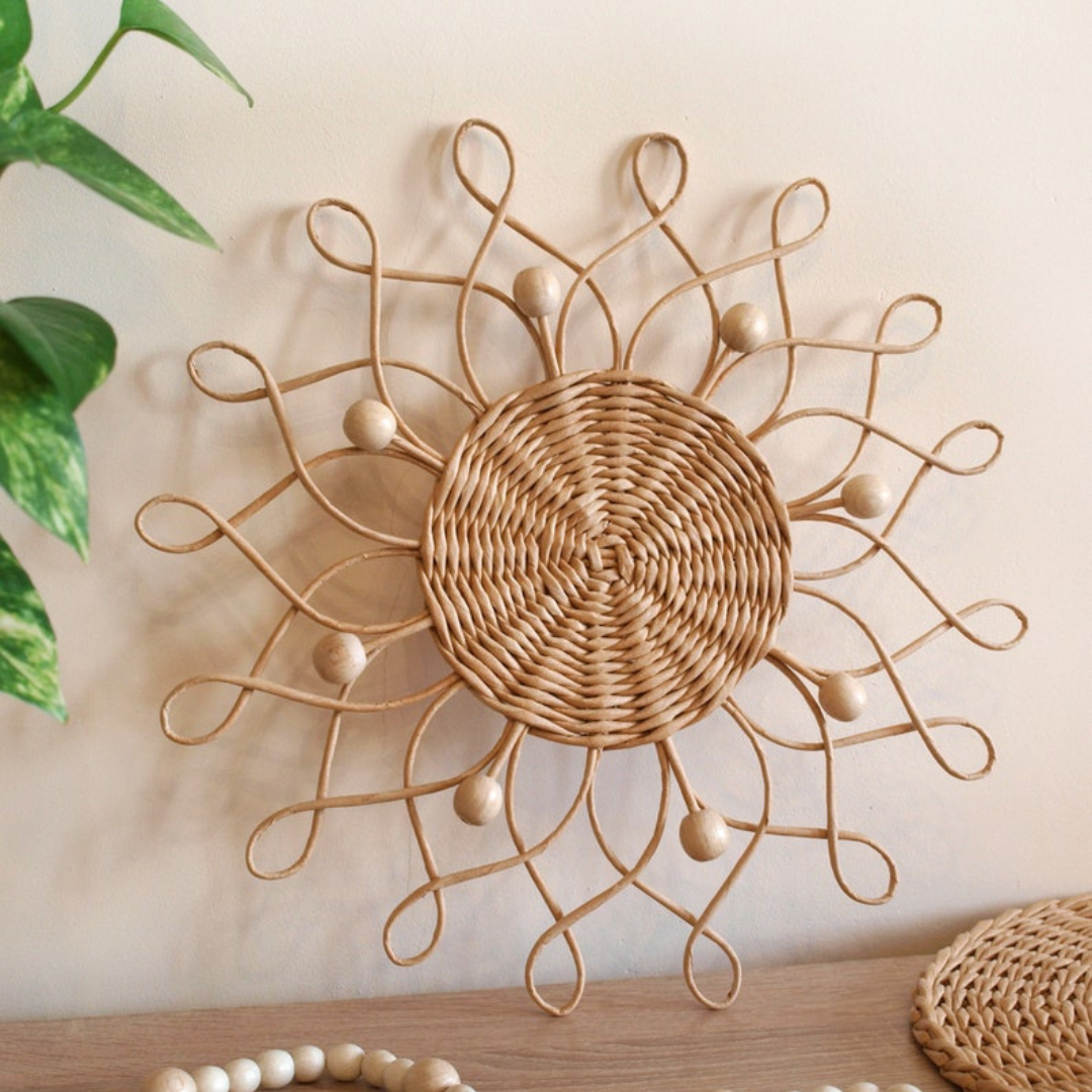 Whimsical Eco Decor: Adorable Flower-shaped Wall Hanging Decorative Items for House and Kids' Room with a Green Touch