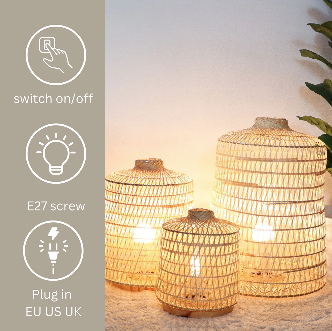 Hot 2023 Vietnam Collection House Decor Handmade Woven Bamboo Lighting Fixture for Boho Chic Home