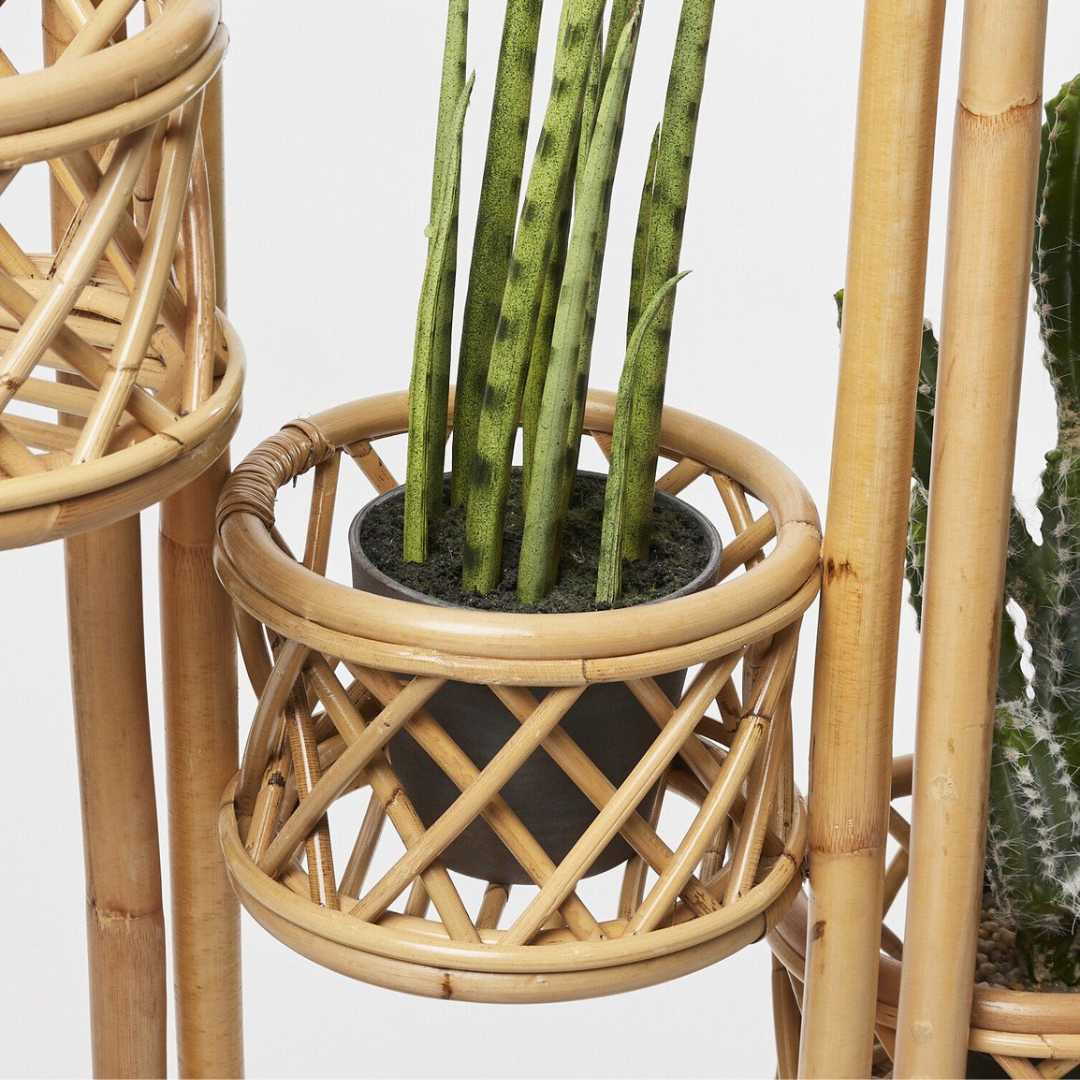 Hot Selling Vietnam Sturdy Rattan Multi-layered Small Ornamental Plant Hangers for Your Green Eco House