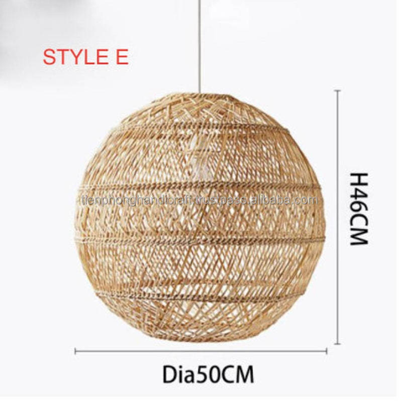 Rattan Lamp Decor, Circular Rattan Lampshade Pendant light