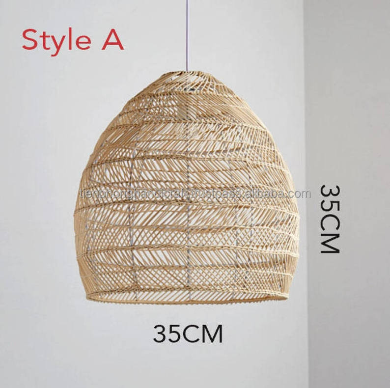 Rattan Lamp Decor, Circular Rattan Lampshade Pendant light