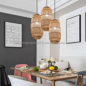 Rattan Lamp Decor, Circular Rattan Lampshade Pendant light