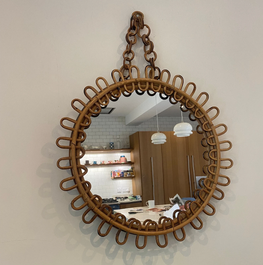 CHEAP PRICE Vietnam Handcrafted Sustainable Material House Decor Rattan Wall Hanging Brown Mirrors