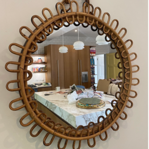 CHEAP PRICE Vietnam Handcrafted Sustainable Material House Decor Rattan Wall Hanging Brown Mirrors