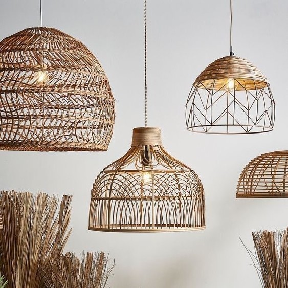 NEW HOME INTERIOR Rattan Pendant Light | 100% Eco-friendly Suistainable Chandeliers for Home Hotel Restaurant Apartment