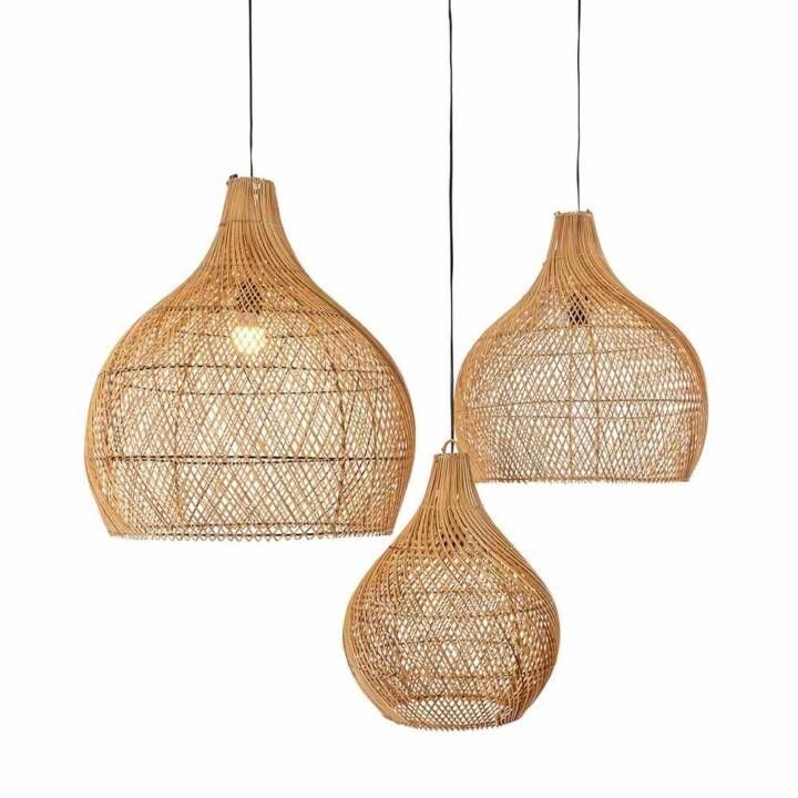 NEW HOME INTERIOR Luxury Boho Rattan Lamps Many Shapes | Handwoven Wicker E27 Chandeliers for Home Restaurant Hotel