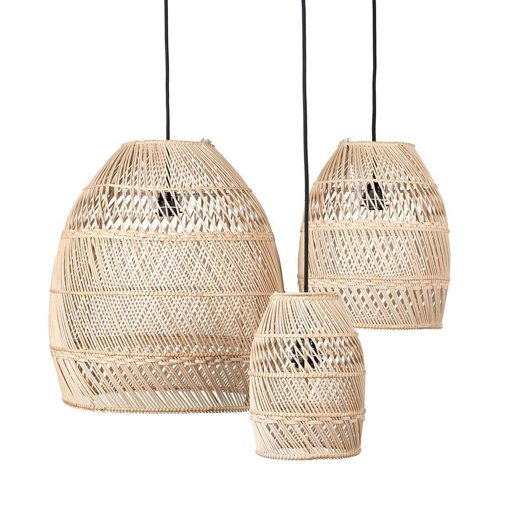 NEW HOME INTERIOR Luxury Boho Rattan Lamps Many Shapes | Handwoven Wicker E27 Chandeliers for Home Restaurant Hotel