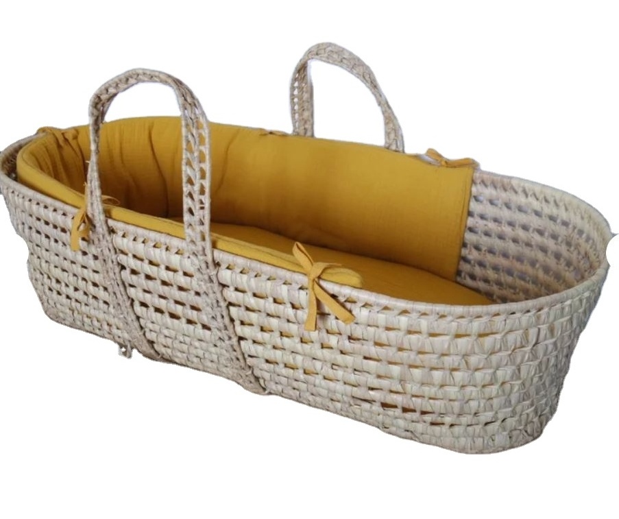 Wholesale hand woven 100% Cotton Rope Baby Diaper Changing Basket With Thick Foam Mattress Pad for Baby Changing BasketHot sale