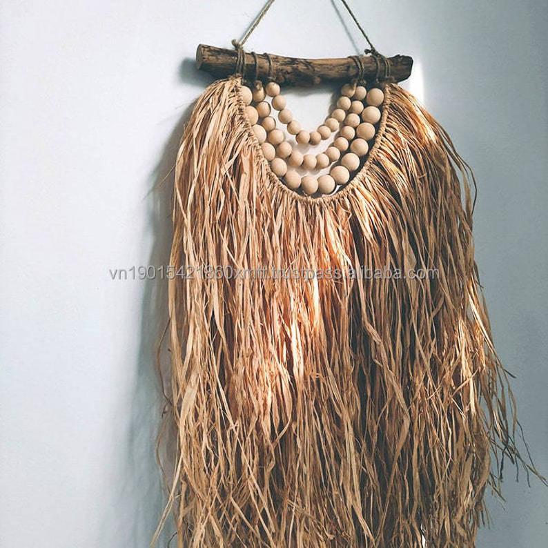 New style retro hand-woven raffia material wall decoration