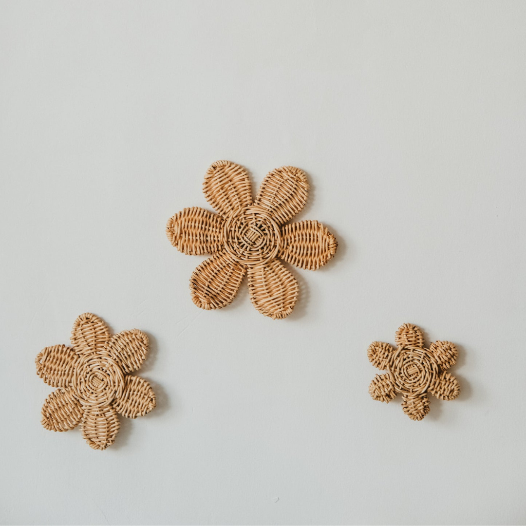 Whimsical and Sustainable: Eco-Friendly Rattan Flower Wall Decorations for Adorable Kids Room Design