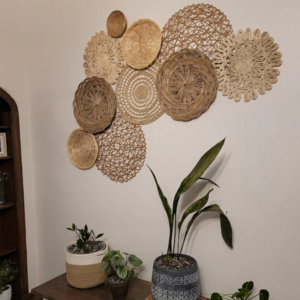 Eco-friendly unique Set 9 seagrass rattan bamboo wall hanging decor made in Vietnam