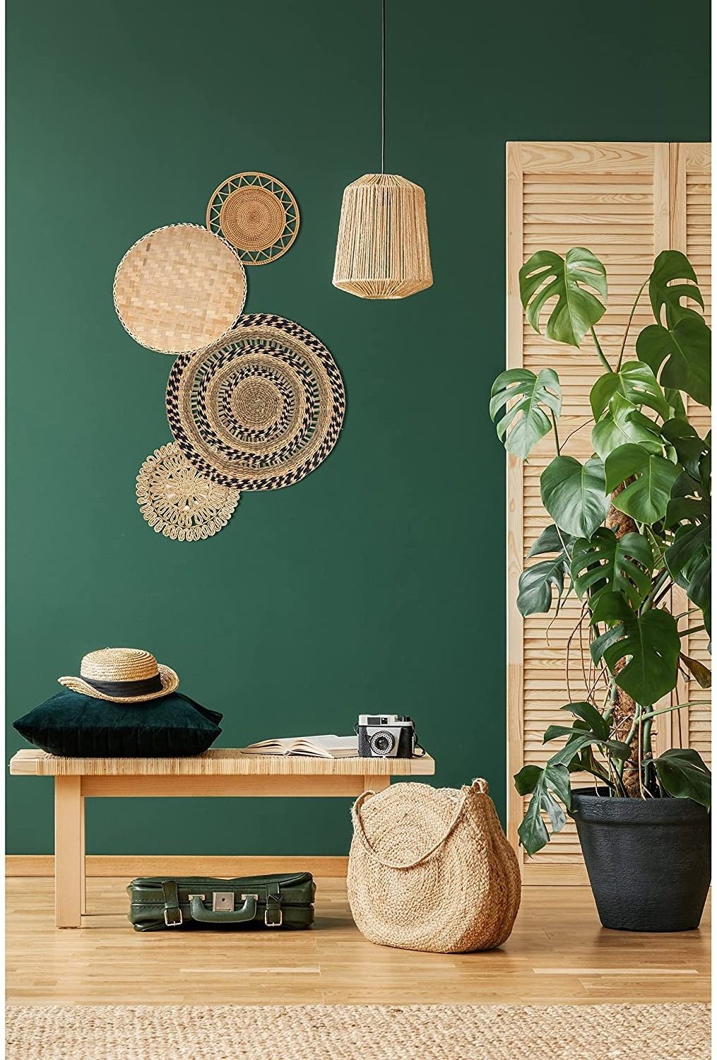 African style Seagrass Wall Hanging Bowls Wicker Hanging Baskets for Home Decorative Made In Vietnam