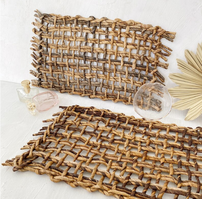 Must-Have for Retailers: Simple Style Rectangular Water Hyacinth Handcrafted Placemats Available for Wholesale from Vietnam