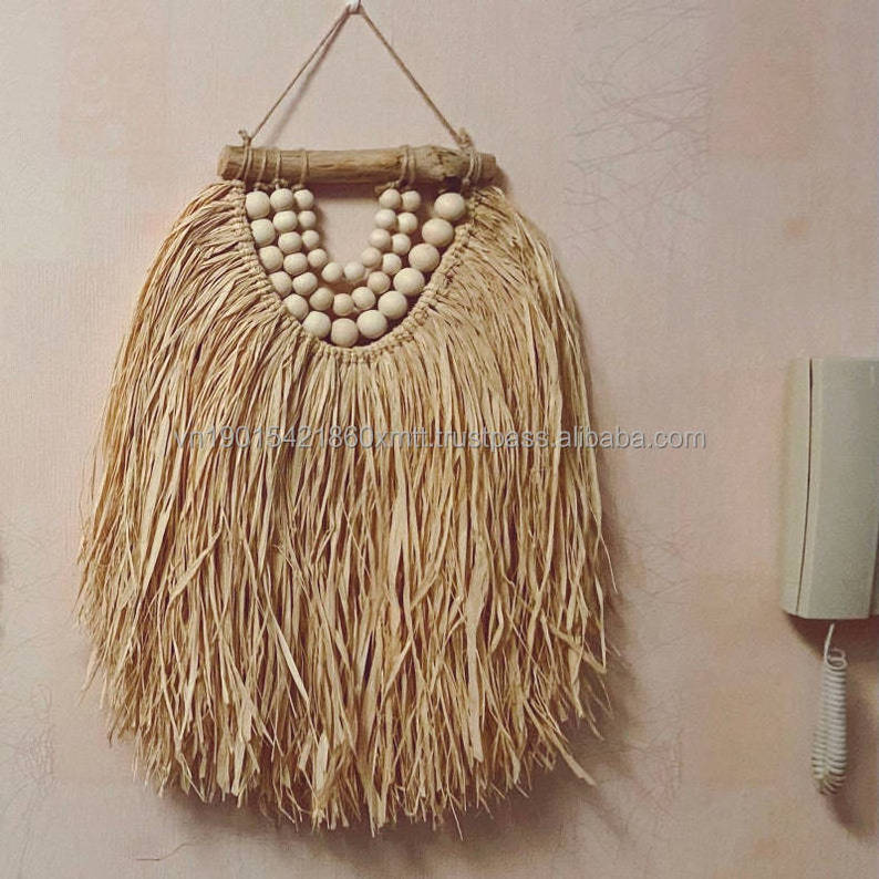 New style retro hand-woven raffia material wall decoration