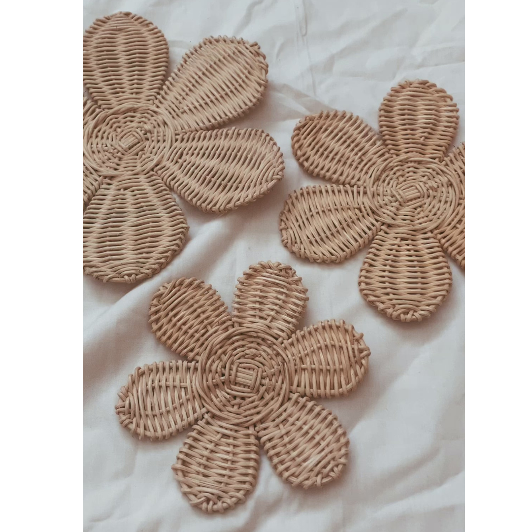 Whimsical and Sustainable: Eco-Friendly Rattan Flower Wall Decorations for Adorable Kids Room Design