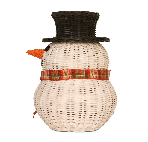 New design for Christmas 2022, Rattan Storage Basket with Lid with the cheapest price from manufacturer - Adorable Snowman