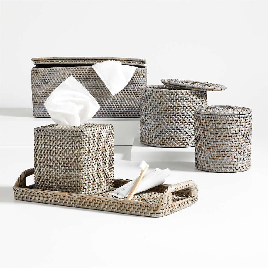 2024 Must-Have: Elevate Your Bathroom Decor with Luxury Sturdy Round Rattan Tissue Boxes - Toilet Tissue Holders with Lids