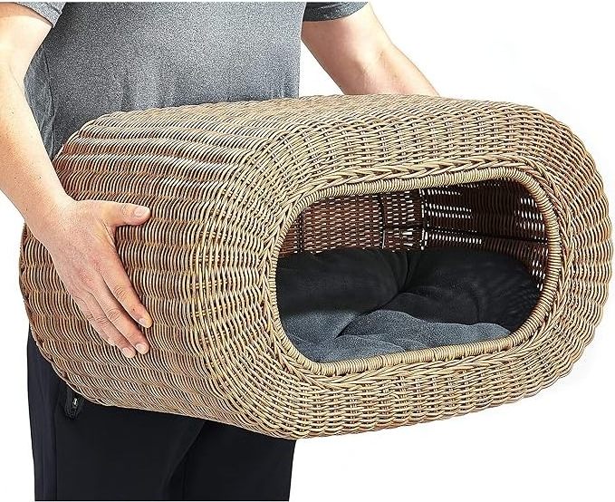 2023's Hottest Pet Accessory: Warm and Sturdy Handwoven Rattan House/Bed for Small Animals from Vietnam