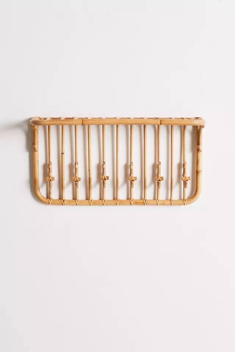 decorative shelf Rattan bamboo wall hook  cane wall hooks clothing hanger, handmade hooks