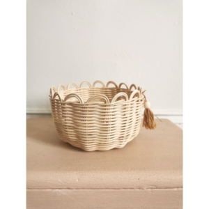 Functional Elegance: Rattan Handwoven Eco-friendly Minimalist Style Storage Basket, a Must-have for House and Kitchen Decor