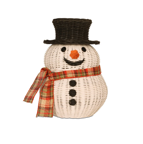 New design for Christmas 2022, Rattan Storage Basket with Lid with the cheapest price from manufacturer - Adorable Snowman