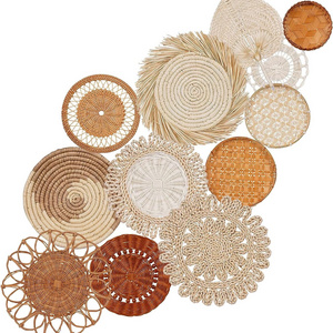 Boho Basket Wall Decor Set of 13, Large Wall Basket Decorn | Rattan Round Wicker Wall Art for Farmhouse Bedroom | Christmas Gift