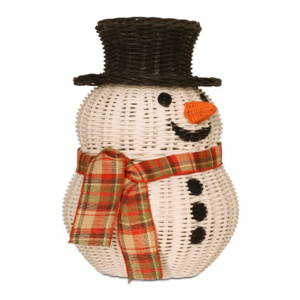 New design for Christmas 2022, Rattan Storage Basket with Lid with the cheapest price from manufacturer - Adorable Snowman