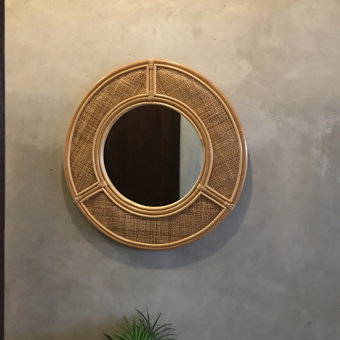 Hot selling pure handmade rattan mirror for pastoral famous wall mirror dressing mirror creative art wall hanging ornaments