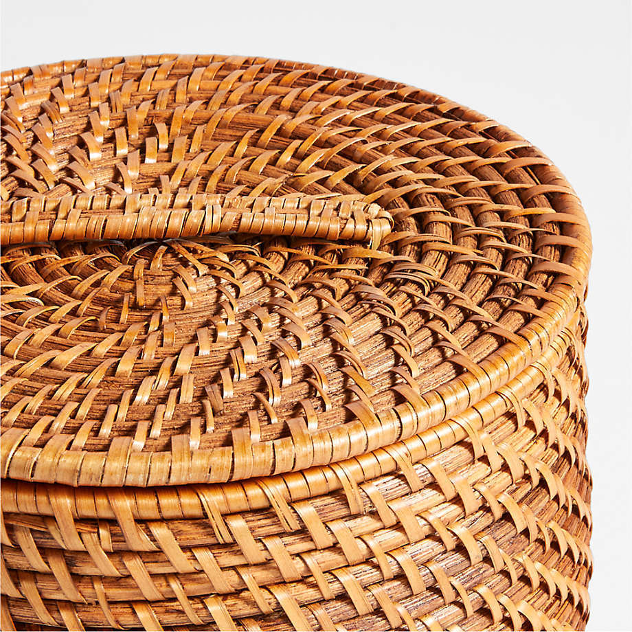 2024 Must-Have: Elevate Your Bathroom Decor with Luxury Sturdy Round Rattan Tissue Boxes - Toilet Tissue Holders with Lids