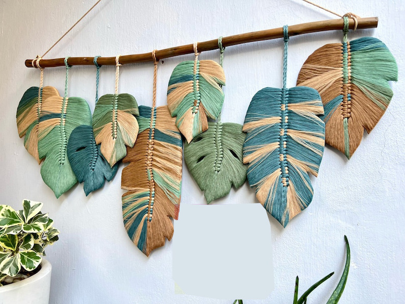 Cheap Price Leaves Macrame Falling Leaf Scandinavian Wall Hanging Decor Boho Home Decor for Unique Christmas Gifts