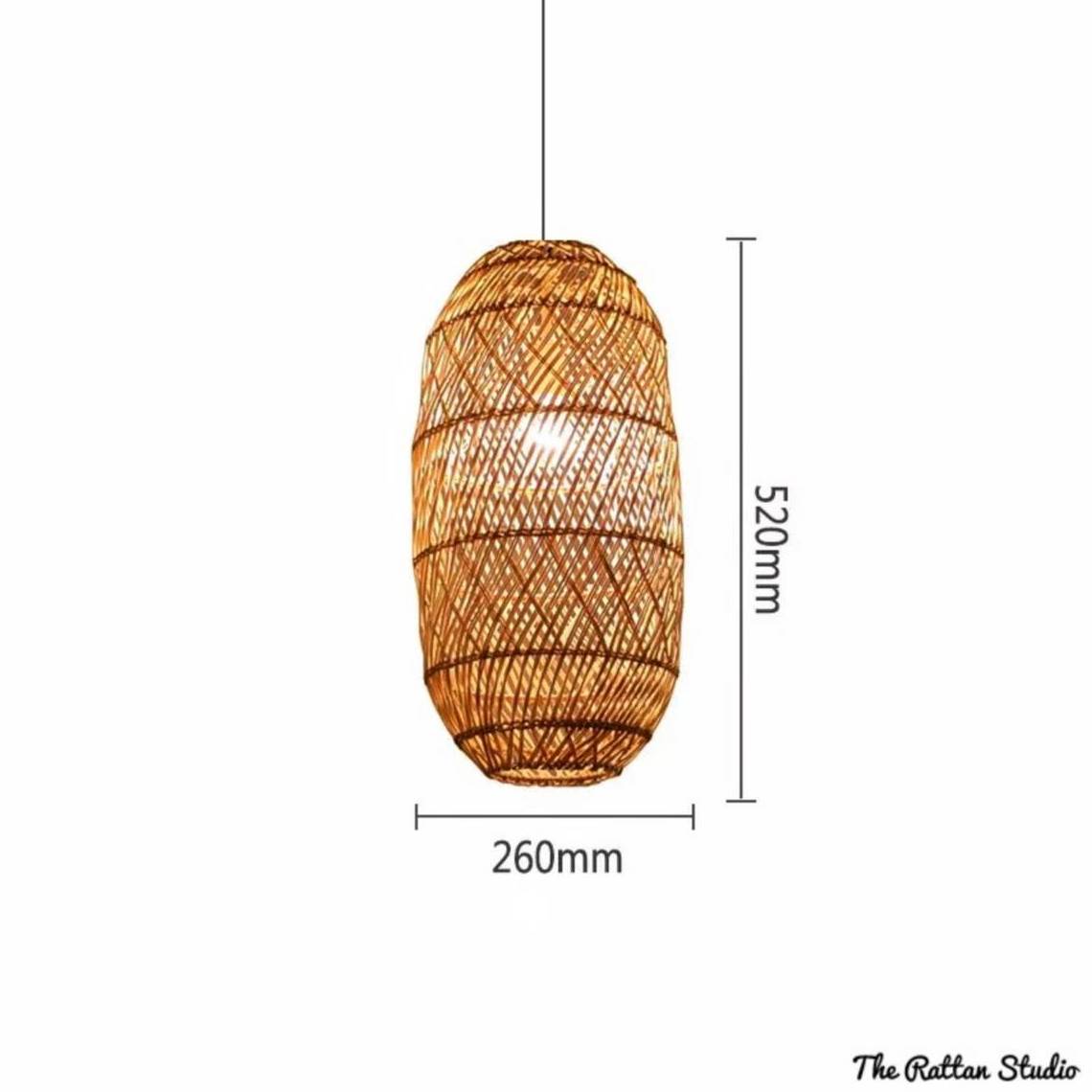 PERFECT NATURAL Bamboo Pendant Light Rattan Bamboo Weaving Kitchen Living Room Decor Indoor Pendant Lamps LED Light