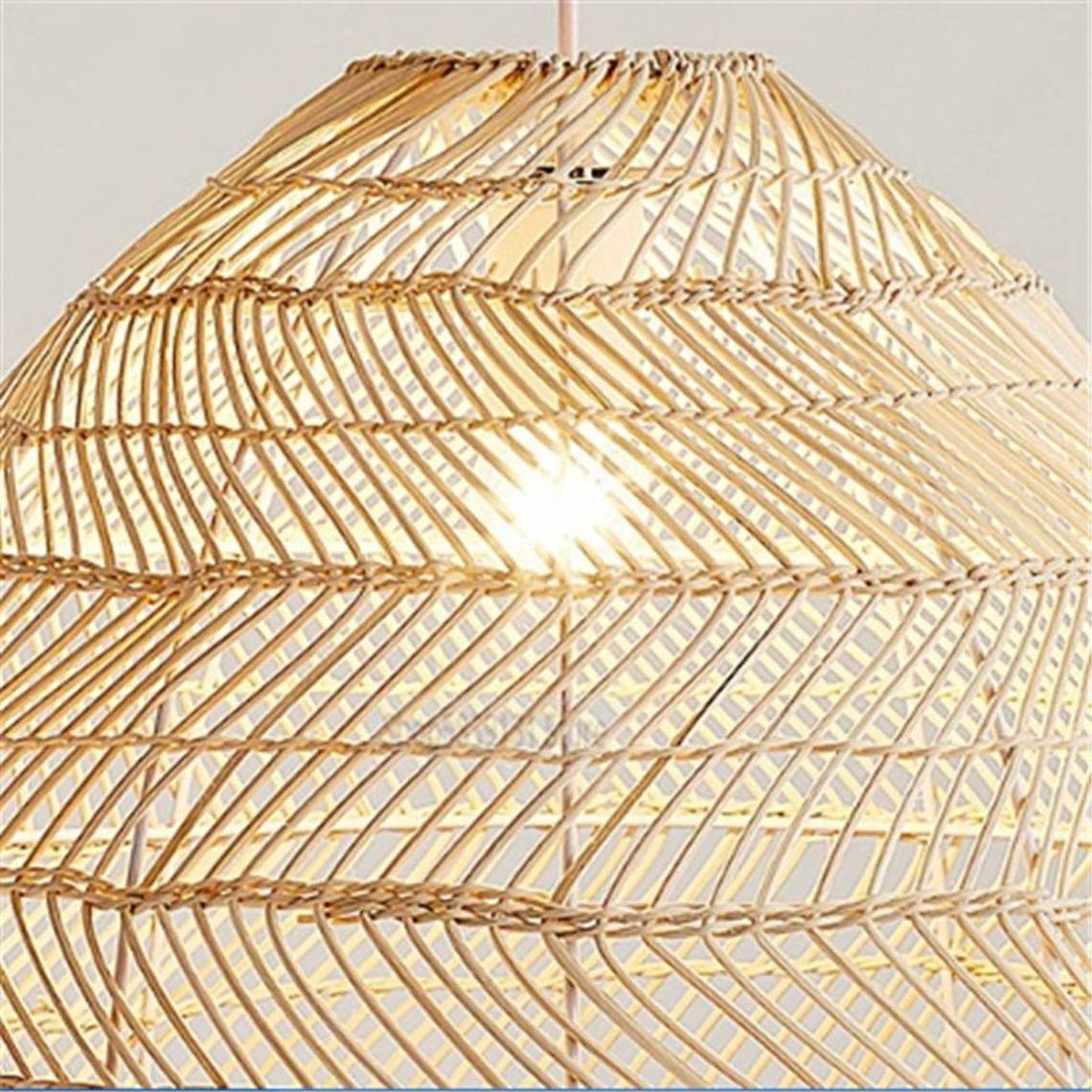 Vietnamese Style Bamboo Woven Decorative Light Fixture Bamboo Pendant Lamp Clubhouse Tea House Hotel Restaurant Hanging Lights